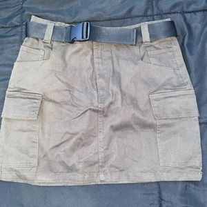 Olive green cargo skirt